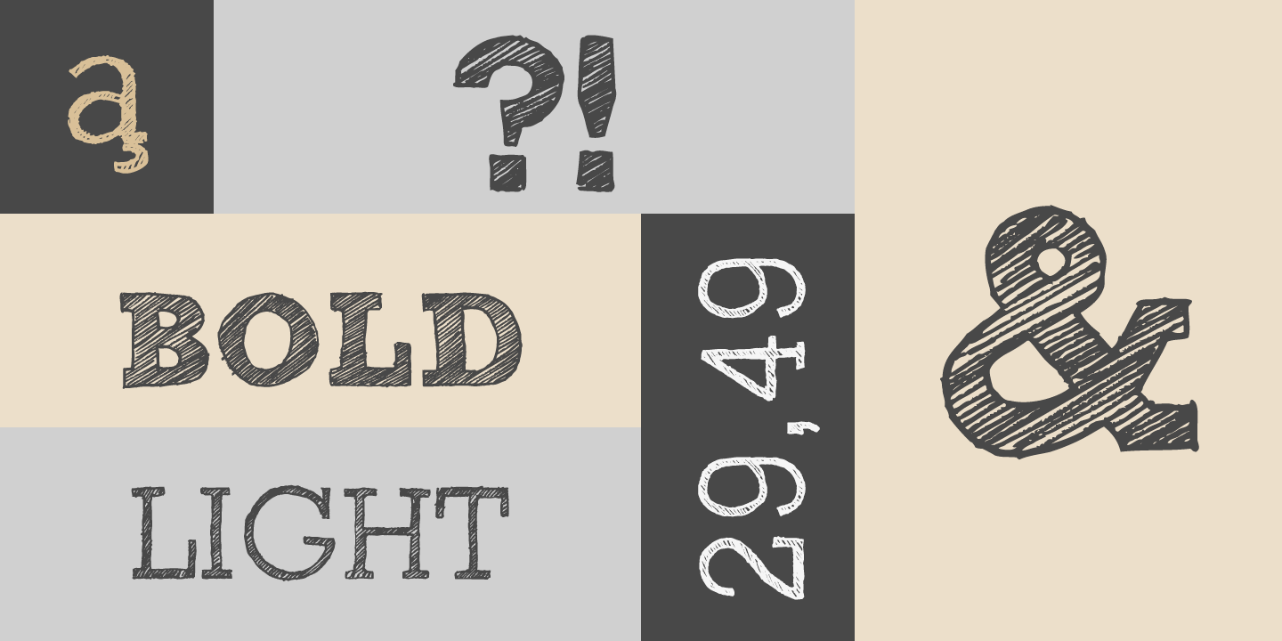 Beispiel einer Sketch Block Bold-Schriftart